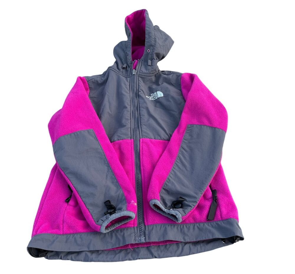 The North Face Fleece Jacket - Magenta/Gray - Size youth large